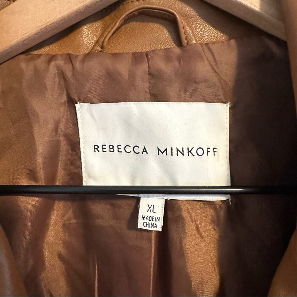 Rebecca Minkoff Brown Faux Leather Jacket XL - Picture 13 of 16
